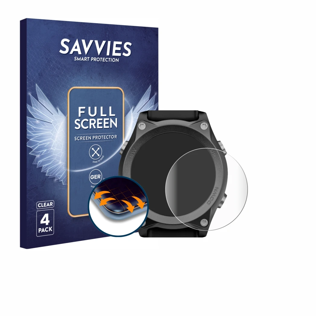 Face avant d’un emballage produit avec le logo de la marque Savvies. À côté, l’appareil Mares Sirius est représenté avec la pr