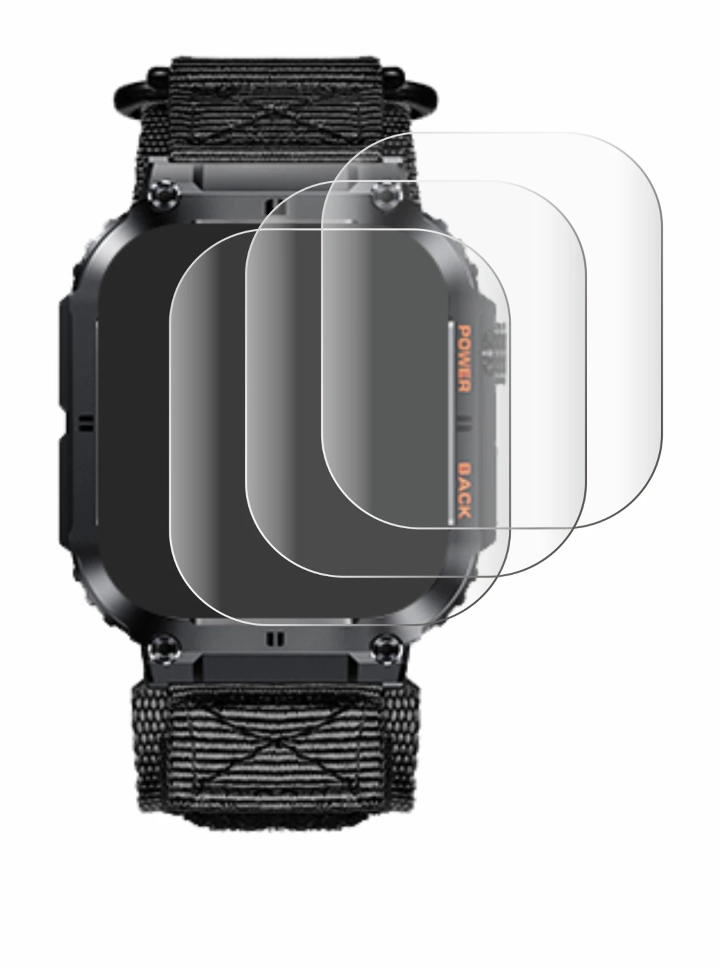 Image de l'appareil Megalith K57PRO avec une grande variété de protections d'écran.