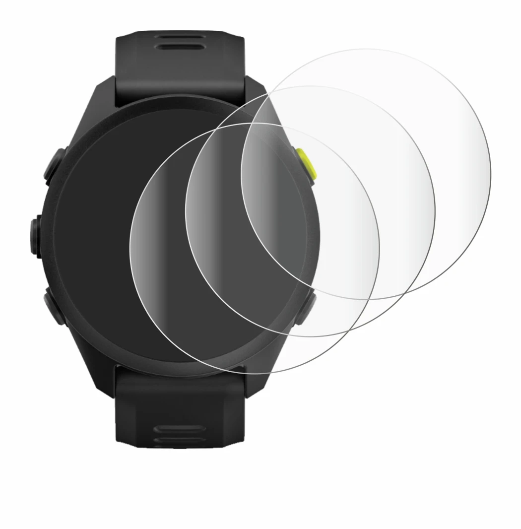 Image de l'appareil Garmin Forerunner 70 avec une grande variété de protections d'écran.