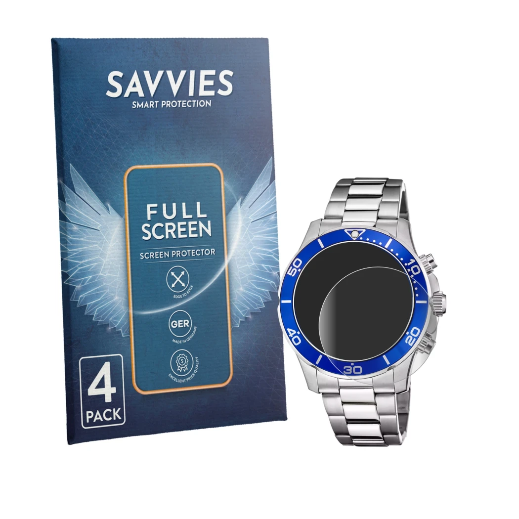 Face avant d’un emballage produit avec le logo de la marque Savvies. À côté, l’appareil Lotus 18800 est représenté avec la pro