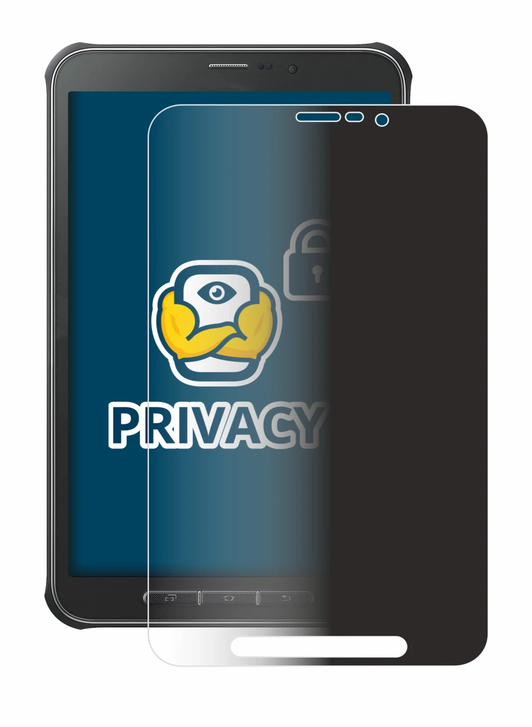 Image de l'appareil Samsung Galaxy Tab Active SM-T365 avec une grande variété de protections d'écran.