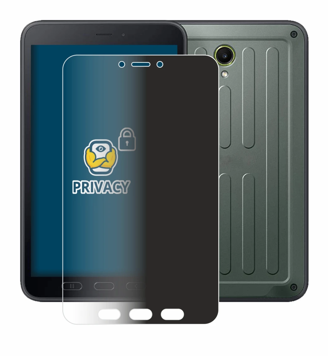 Image de l'appareil Samsung Galaxy Tab Active 5 (portrait) avec une grande variété de protections d'écran.