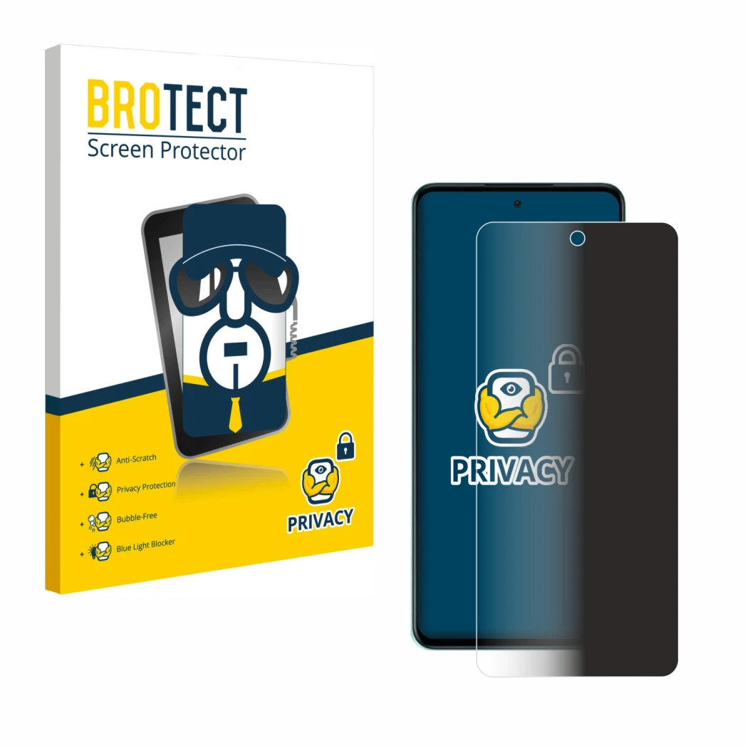 Face avant d’un emballage produit avec le logo de la marque BROTECT. À côté, l’appareil Oppo A5 est représenté avec la protect