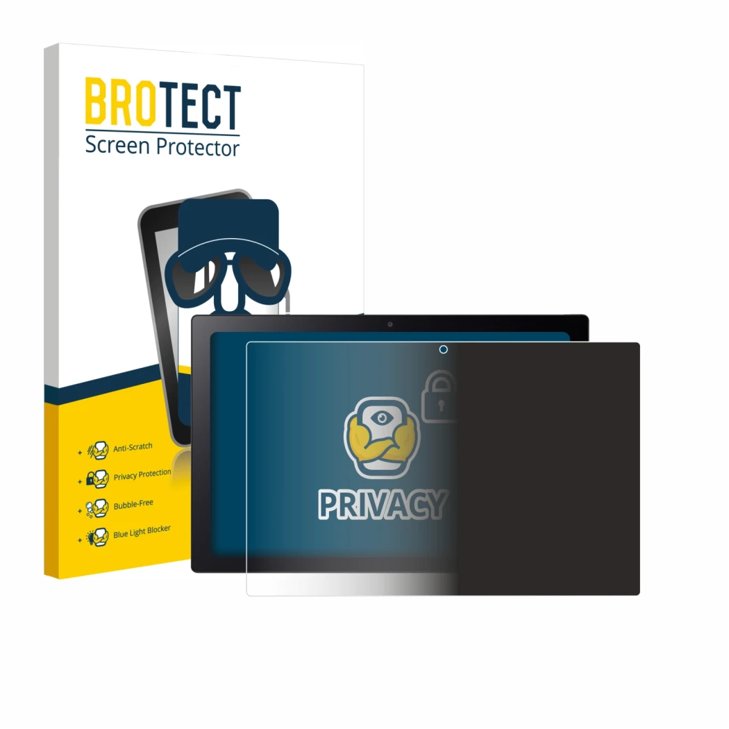 Face avant d’un emballage produit avec le logo de la marque BROTECT. À côté, l’appareil Acer Chromebook Tab 311 est représenté