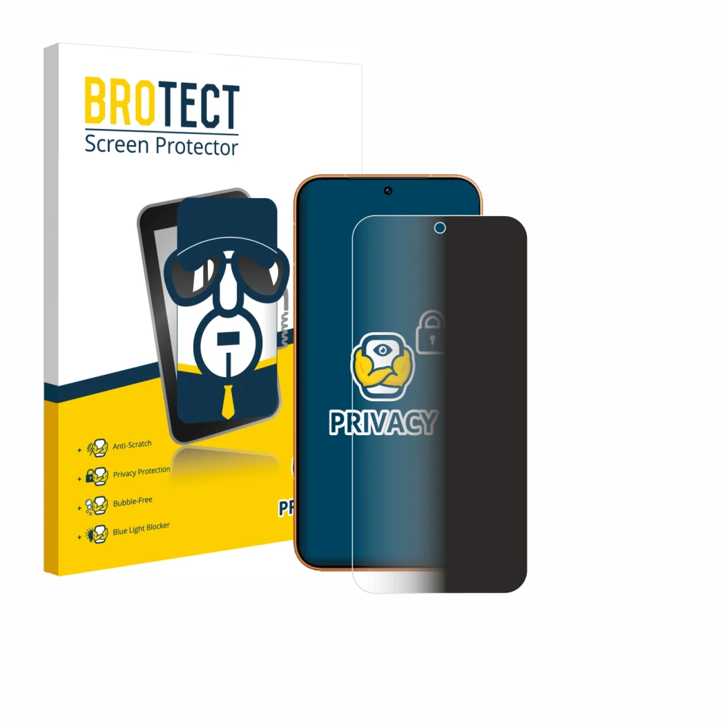 Face avant d’un emballage produit avec le logo de la marque BROTECT. À côté, l’appareil Honor Magic 8 Pro Lite est représenté 