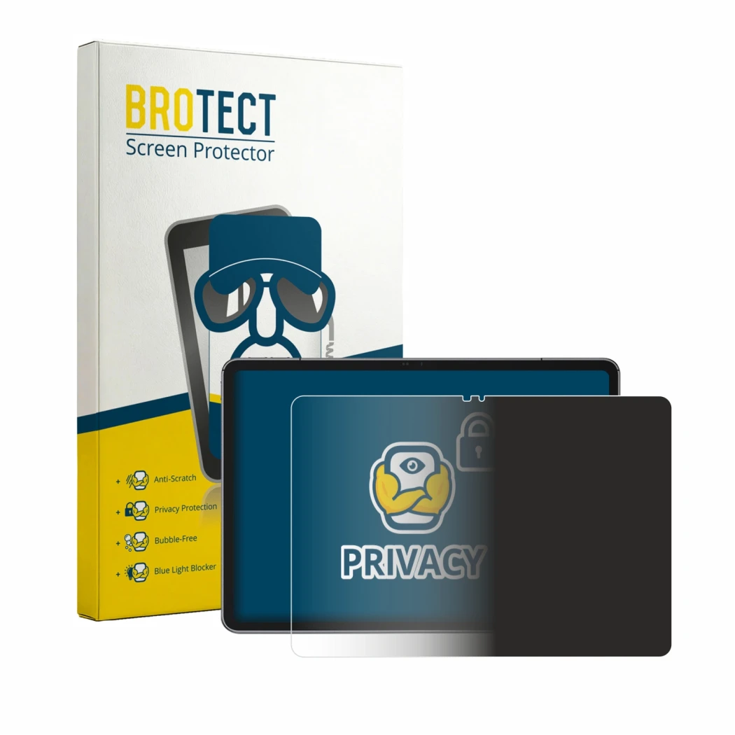 Face avant d’un emballage produit avec le logo de la marque BROTECT. À côté, l’appareil Ulefone Tab A12 Pro est représenté ave