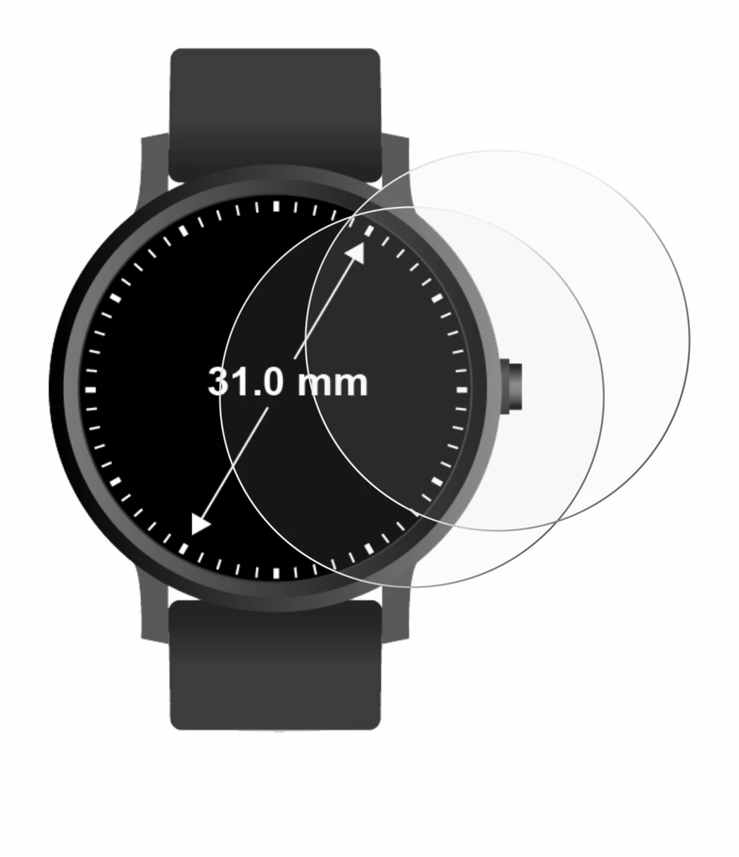 Image de l'appareil Montres (circulaire, ø: 31 mm) avec une grande variété de protections d'écran.