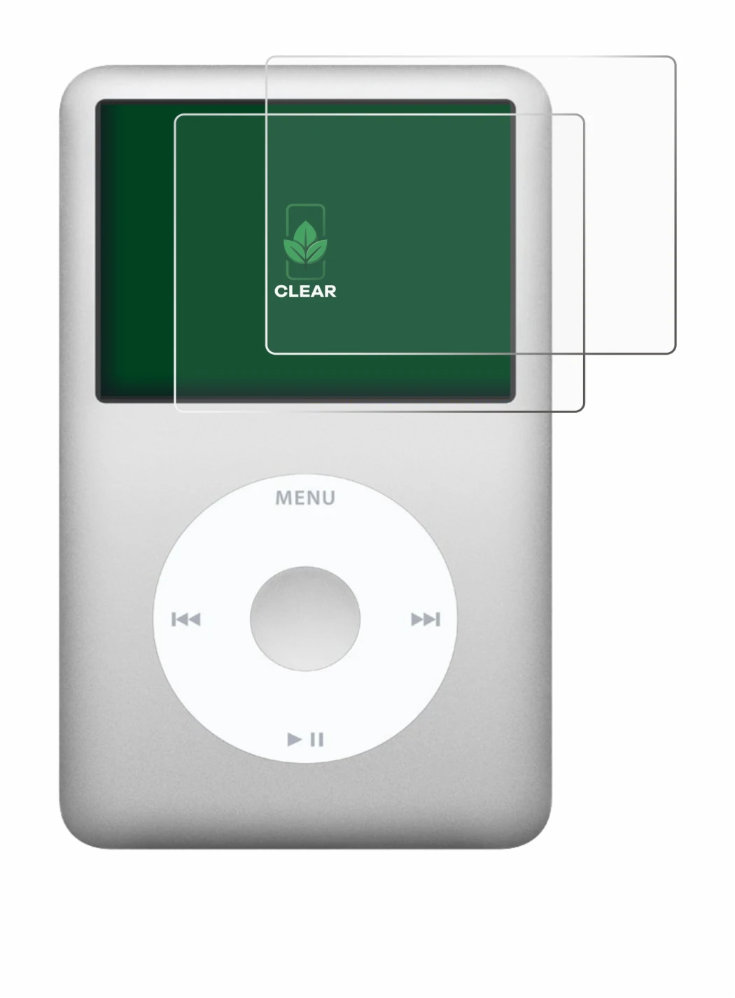 Image de l'appareil Apple iPod classic 160 GB (7ème Gen.) avec une grande variété de protections d'écran.