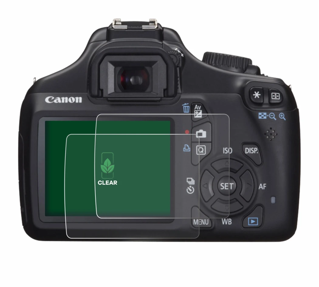 Image de l'appareil Canon EOS 1100D avec une grande variété de protections d'écran.