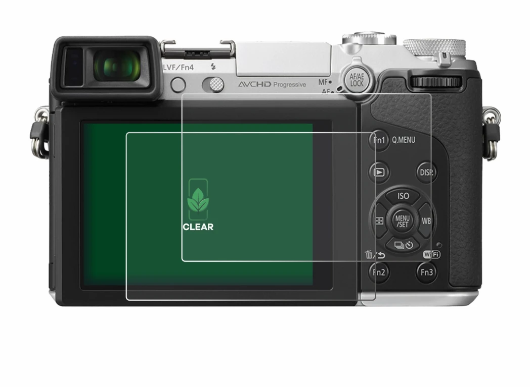Image de l'appareil Panasonic Lumix DMC-GX7 avec une grande variété de protections d'écran.