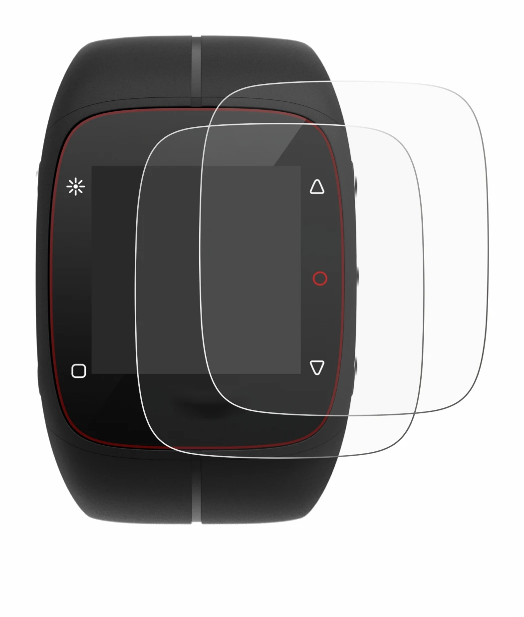 Image de l'appareil Polar M400 avec une grande variété de protections d'écran.