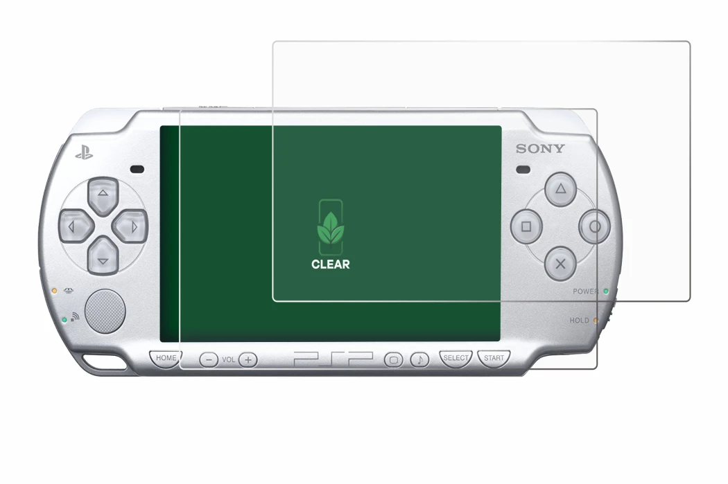 Image de l'appareil Sony PSP 2004 avec une grande variété de protections d'écran.