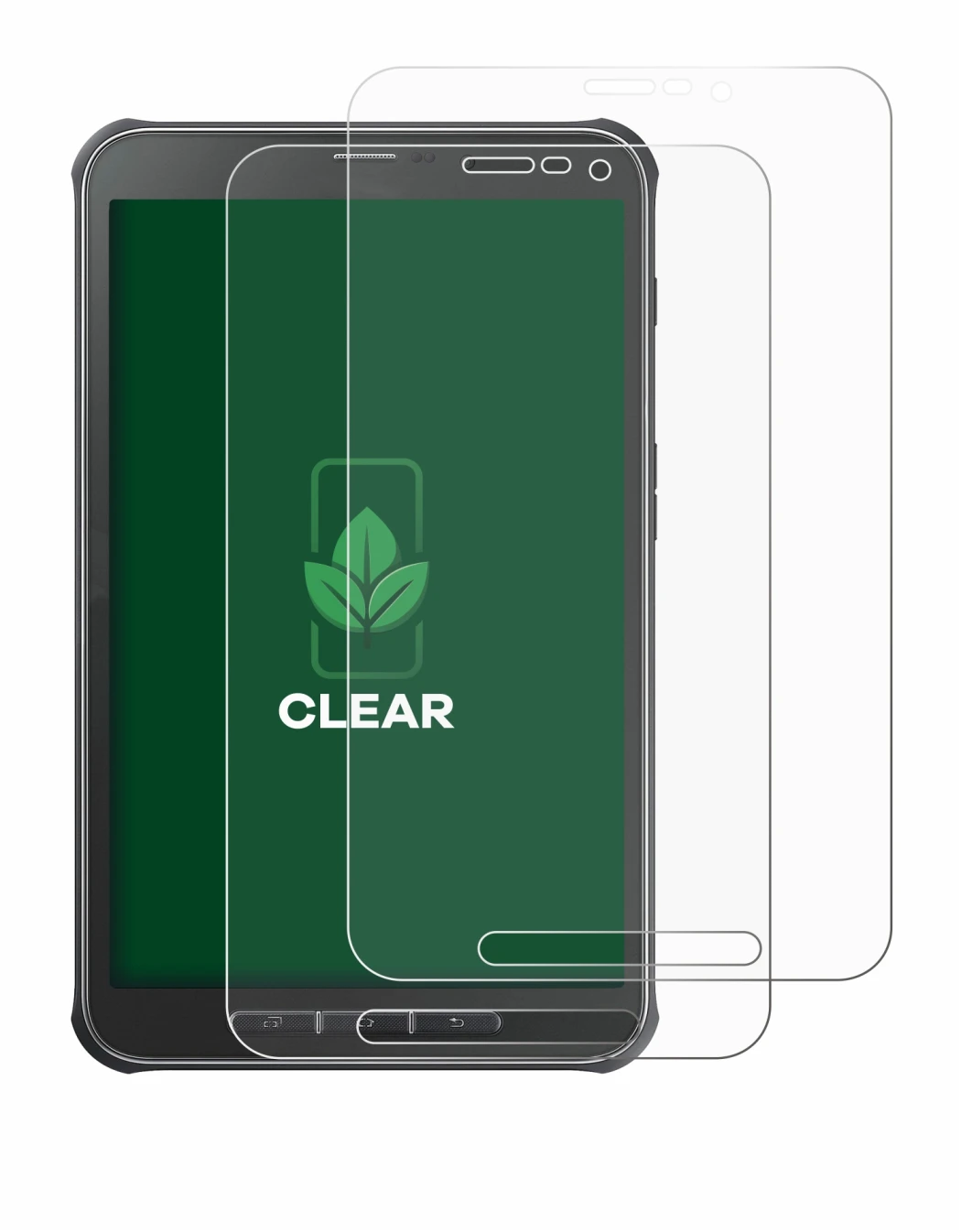 Image de l'appareil Samsung Galaxy Tab Active SM-T365 avec une grande variété de protections d'écran.