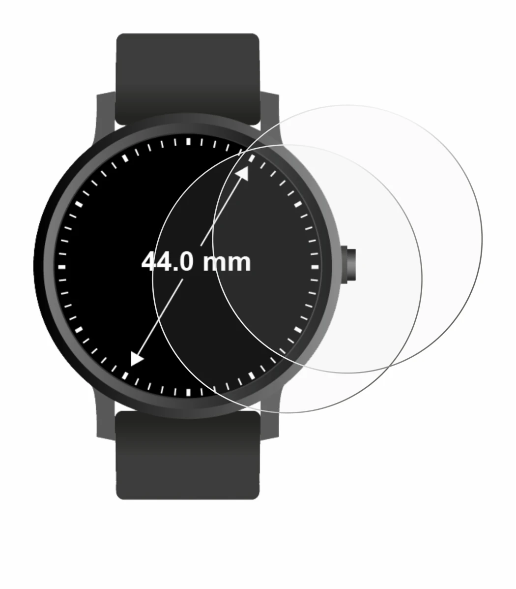 Image de l'appareil Montres (Circulaire, ø: 44 mm) avec une grande variété de protections d'écran.