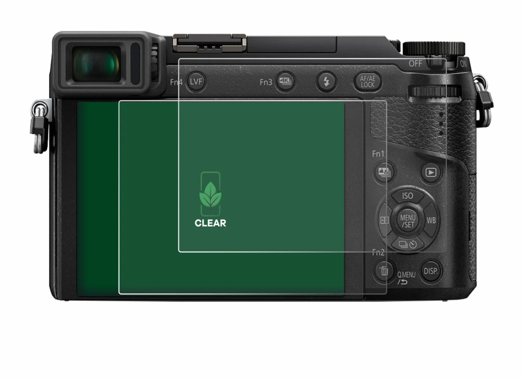 Image de l'appareil Panasonic Lumix DMC-GX80 avec une grande variété de protections d'écran.