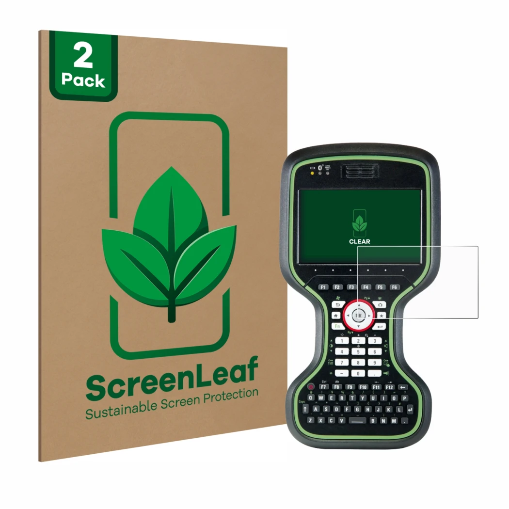 Face avant d’un emballage produit avec le logo de la marque ScreenLeaf. À côté, l’appareil Leica CS20 3.75G Disto est représen