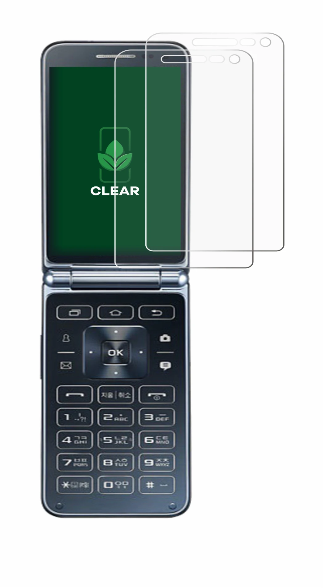 Image de l'appareil Samsung Galaxy Folder 2 avec une grande variété de protections d'écran.