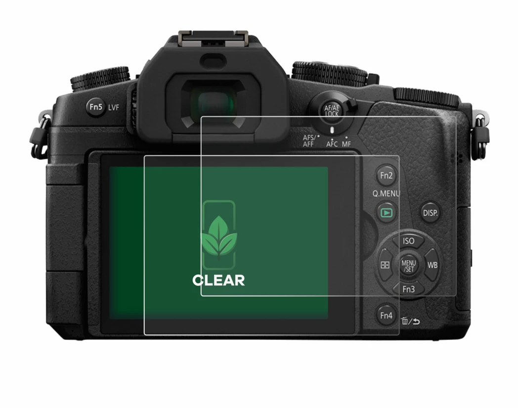 Image de l'appareil Panasonic Lumix DMC-G81 avec une grande variété de protections d'écran.