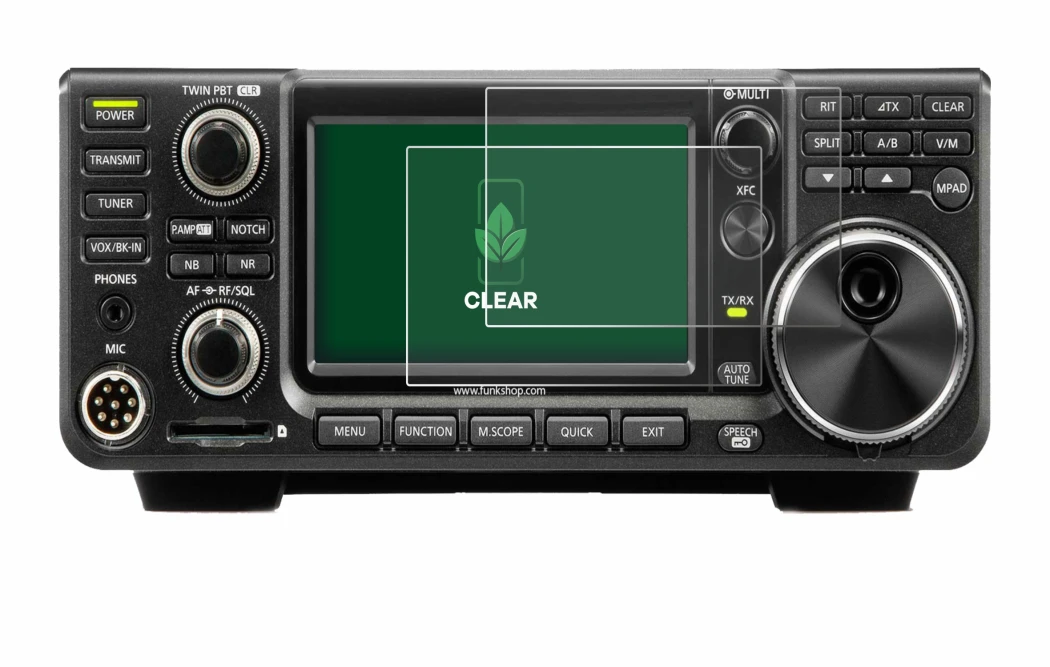 Image de l'appareil Icom IC-7300 avec une grande variété de protections d'écran.