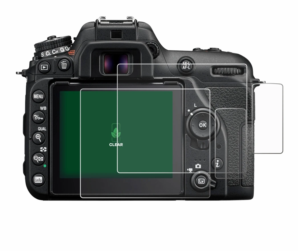 Image de l'appareil Nikon D7500 avec une grande variété de protections d'écran.