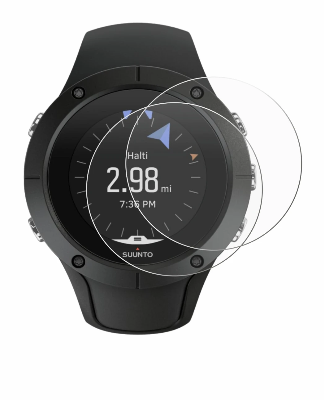 Image de l'appareil Suunto Spartan Trainer Wrist HR avec une grande variété de protections d'écran.