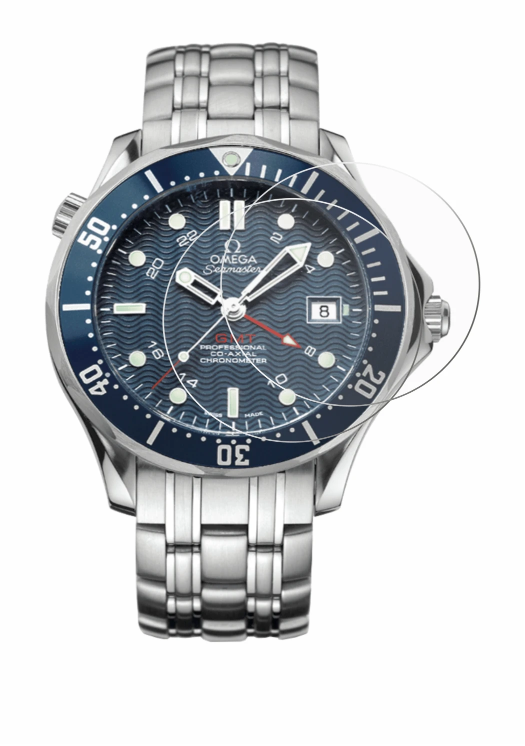 Image de l'appareil Omega Seamaster Diver (41 mm) avec une grande variété de protections d'écran.