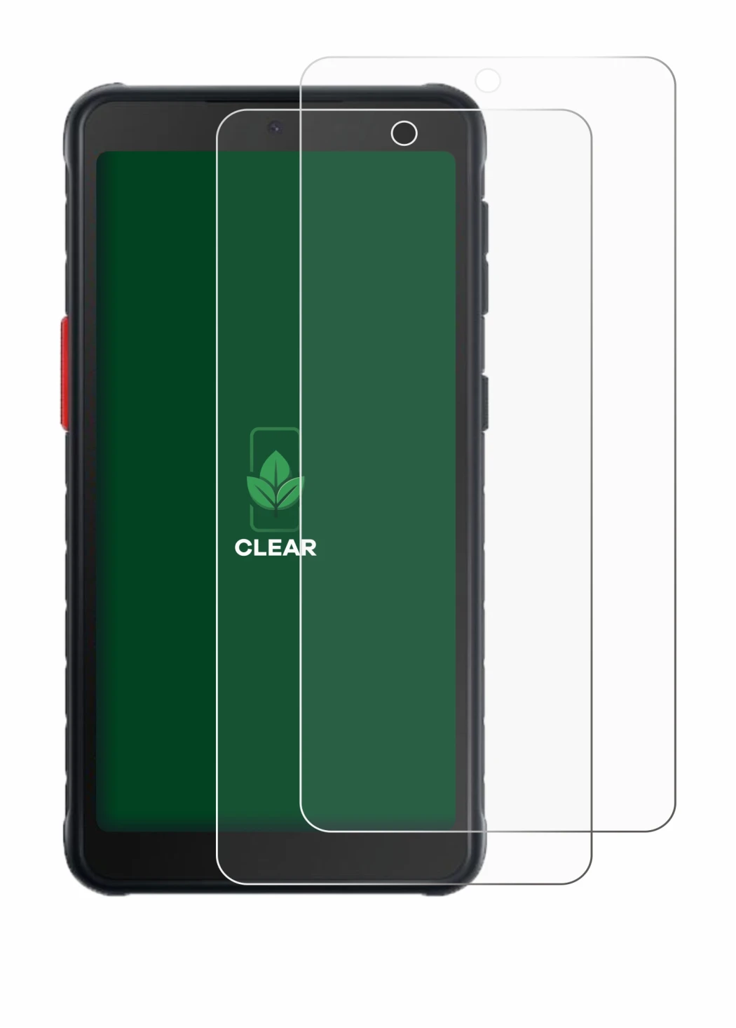 Image de l'appareil Samsung Galaxy XCover 5 avec une grande variété de protections d'écran.