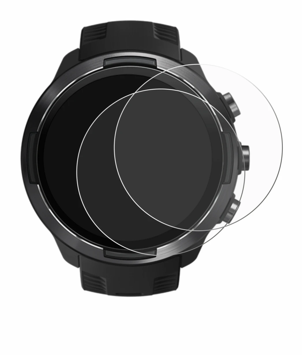 Image de l'appareil Suunto 9 avec une grande variété de protections d'écran.