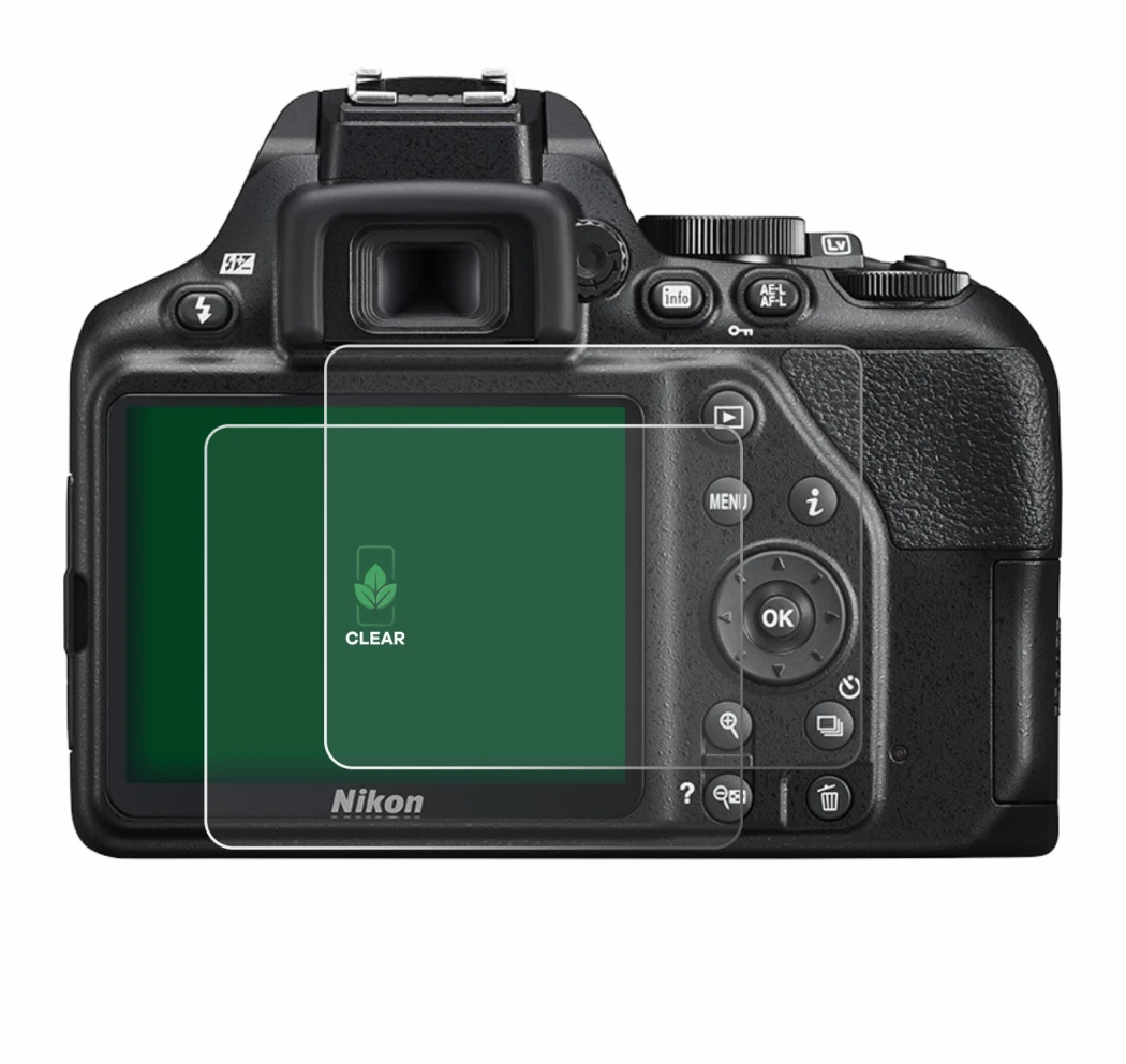 Image de l'appareil Nikon D3500 avec une grande variété de protections d'écran.
