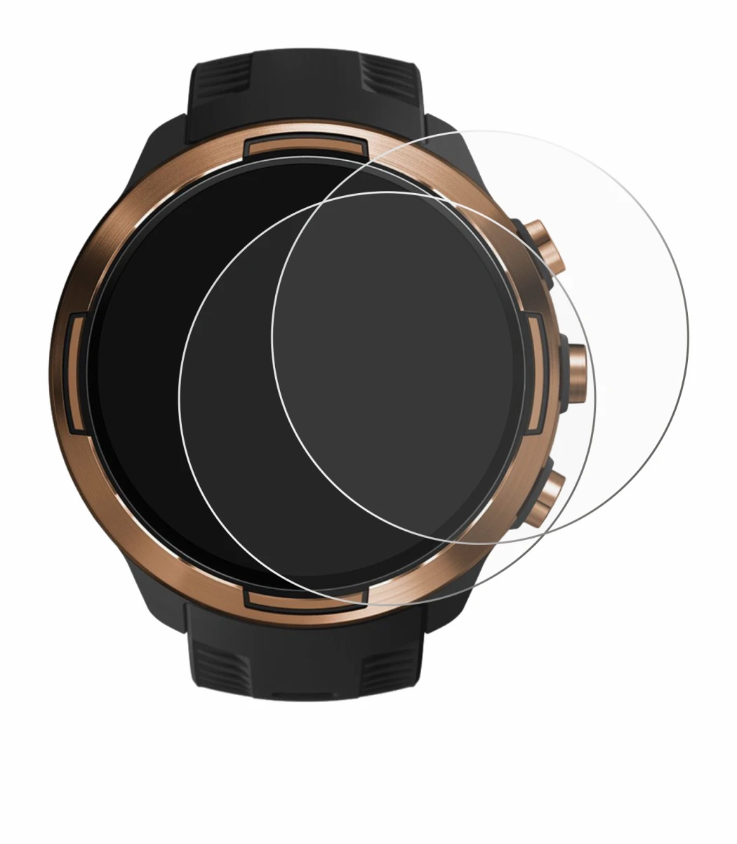 Image de l'appareil Suunto 9 Baro avec une grande variété de protections d'écran.