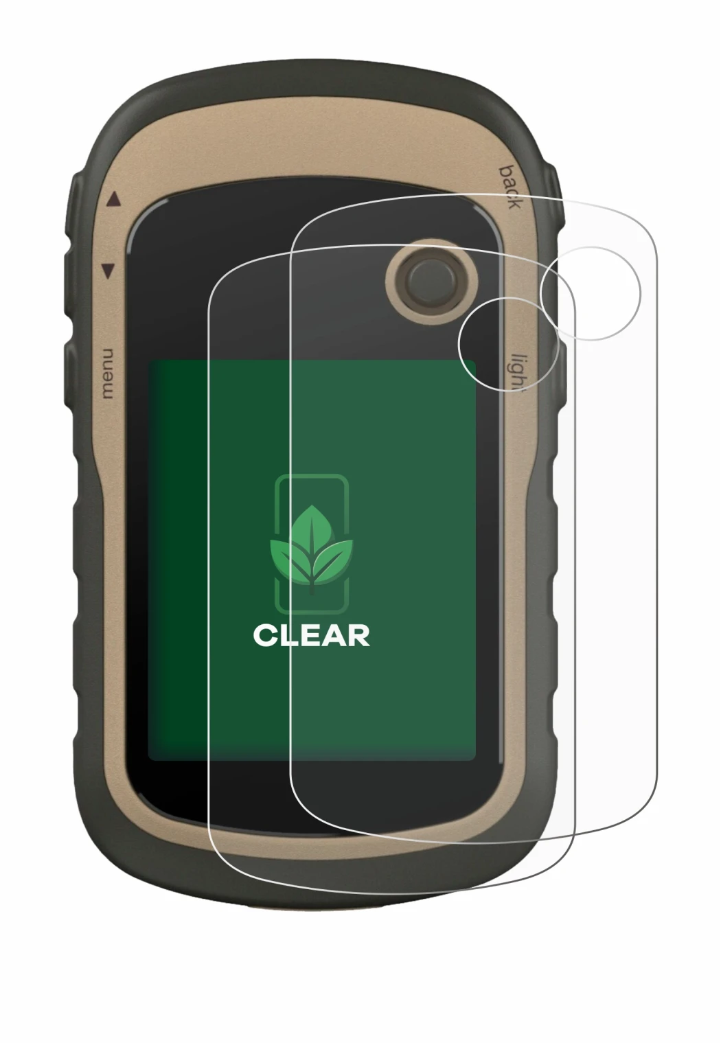 Image de l'appareil Garmin eTrex 32x avec une grande variété de protections d'écran.