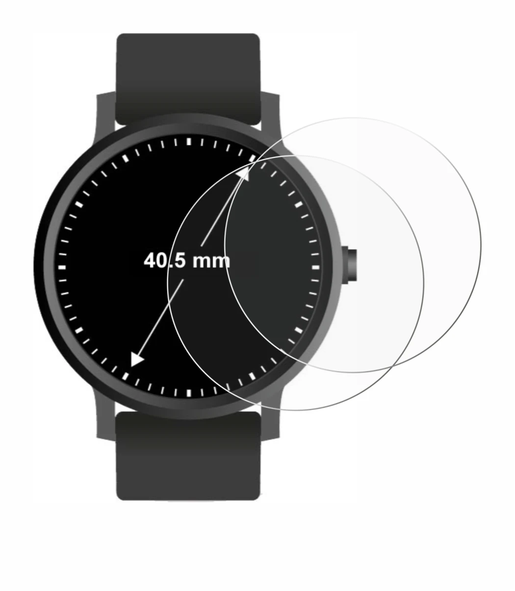 Image de l'appareil Montres (Circulaire, ø: 40.5 mm) avec une grande variété de protections d'écran.