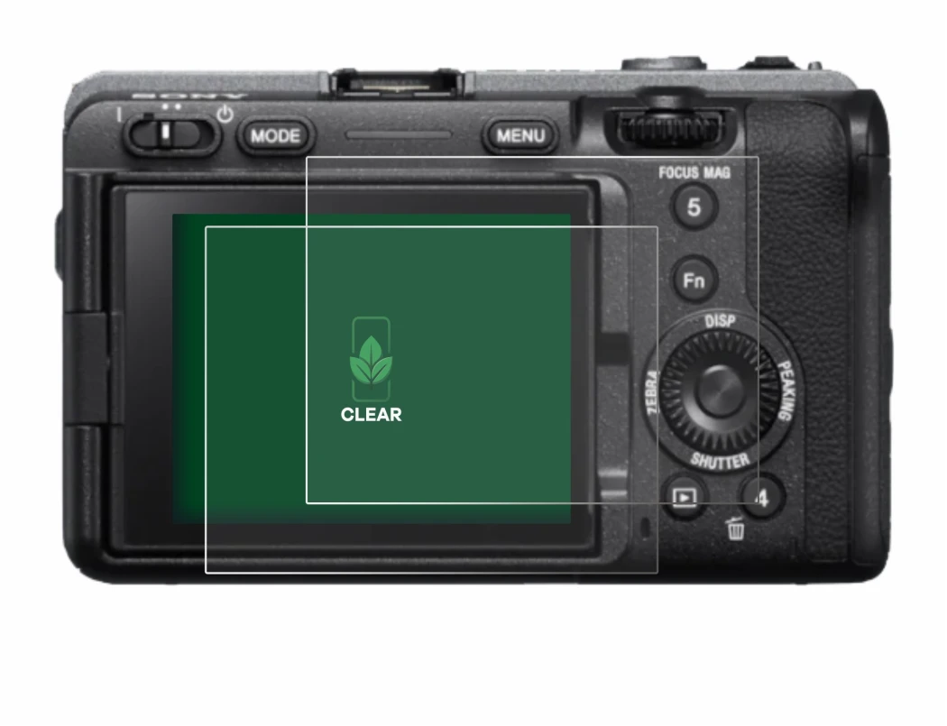 Image de l'appareil Sony FX3 avec une grande variété de protections d'écran.