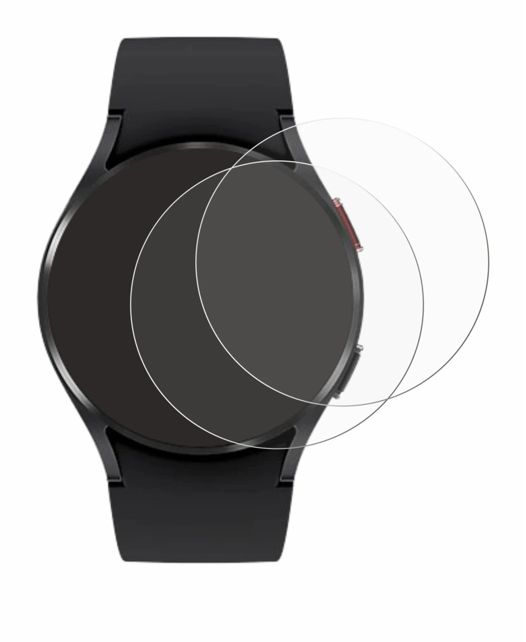 Image de l'appareil Samsung Galaxy Watch 4 (40mm) avec une grande variété de protections d'écran.