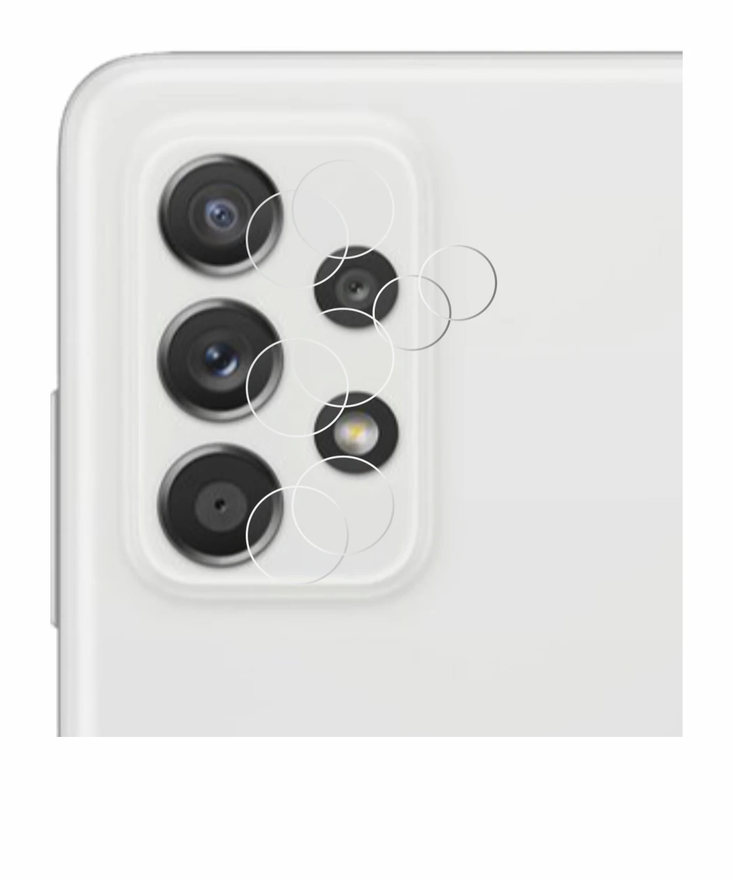 Image de l'appareil Samsung Galaxy A52s 5G (Caméra UNIQUEMENT) avec une grande variété de protections d'écran.