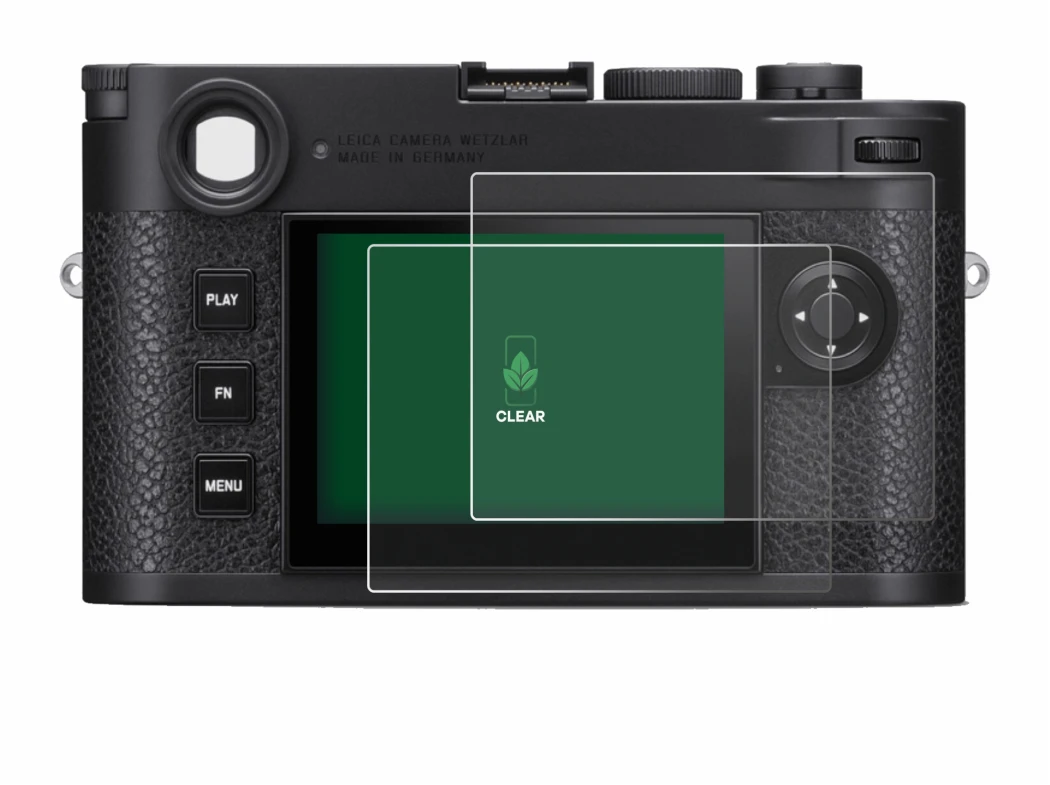 Image de l'appareil Leica M11 avec une grande variété de protections d'écran.
