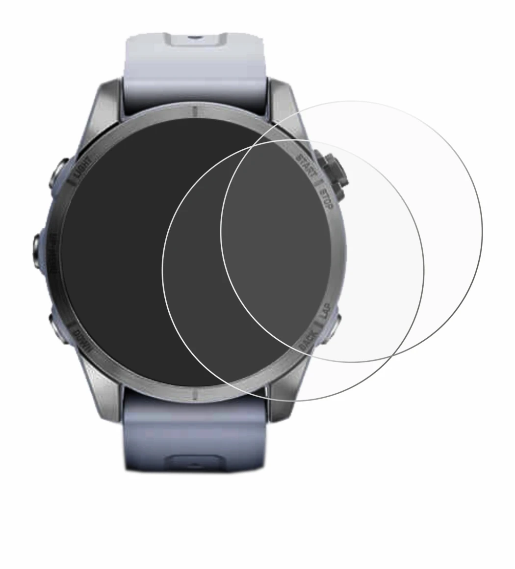 Image de l'appareil Garmin Fenix 7S (42 mm) avec une grande variété de protections d'écran.