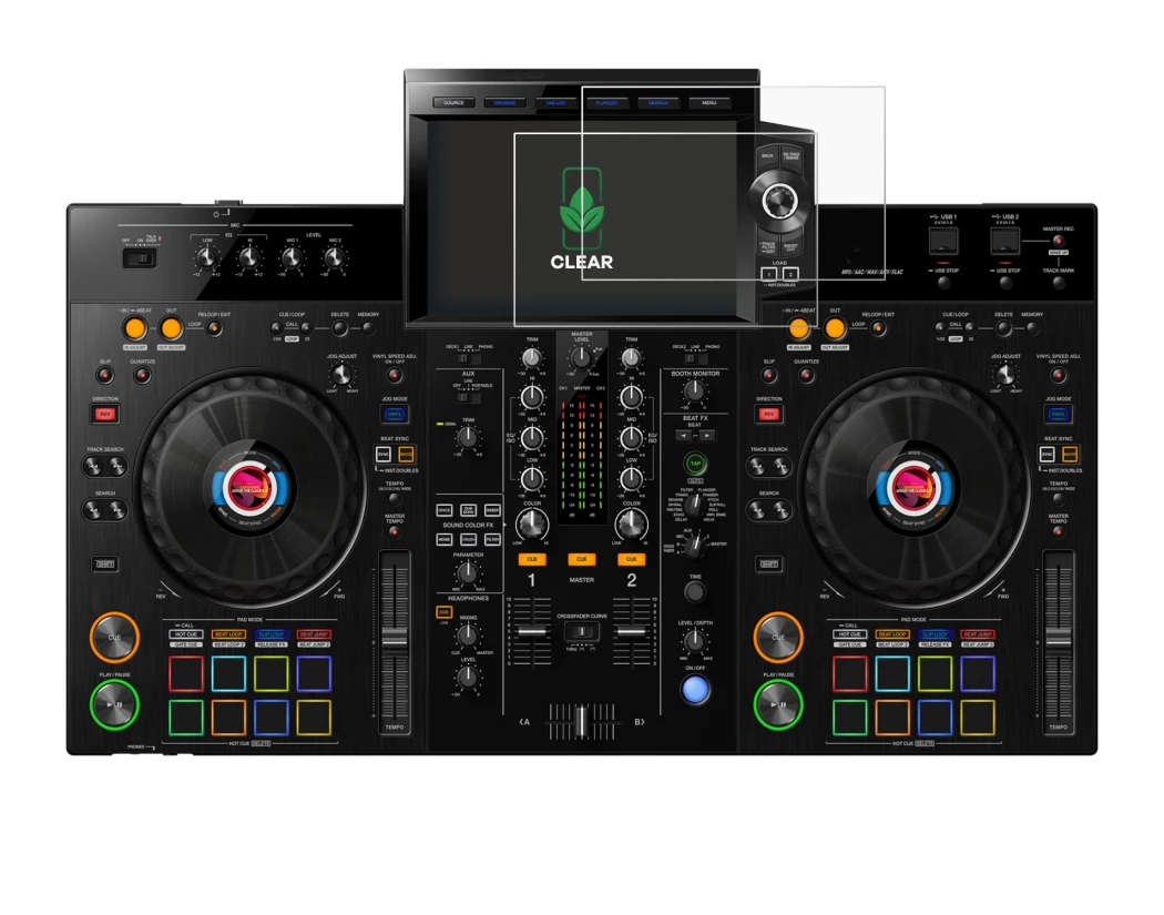 Image de l'appareil Pioneer XDJ-RX3 avec une grande variété de protections d'écran.