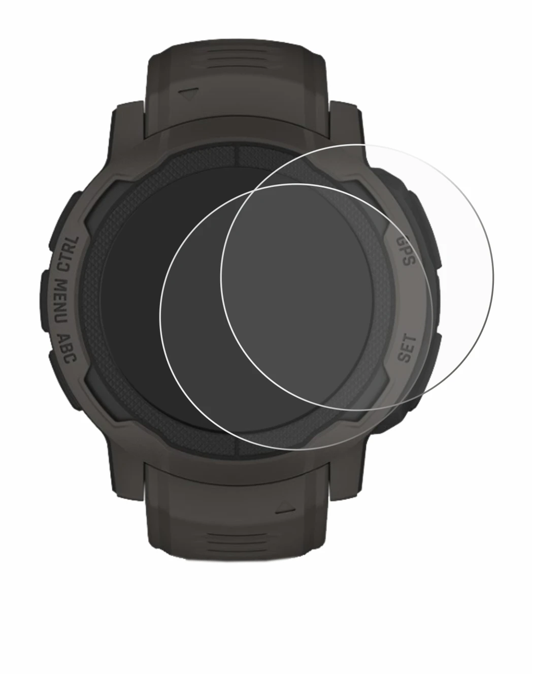 Image de l'appareil Garmin Instinct 2 avec une grande variété de protections d'écran.