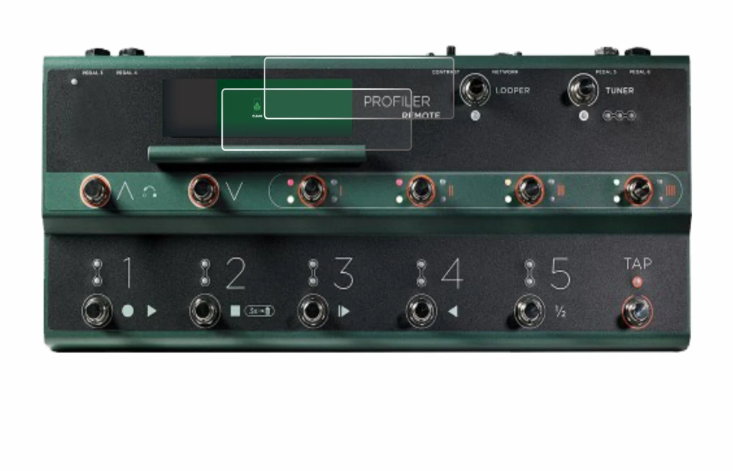 Image de l'appareil Kemper Profiler Remote avec une grande variété de protections d'écran.