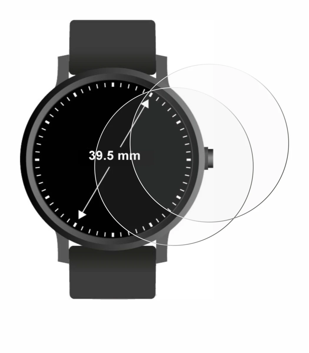 Image de l'appareil Circulaire Displays (ø: 39.5 mm) avec une grande variété de protections d'écran.