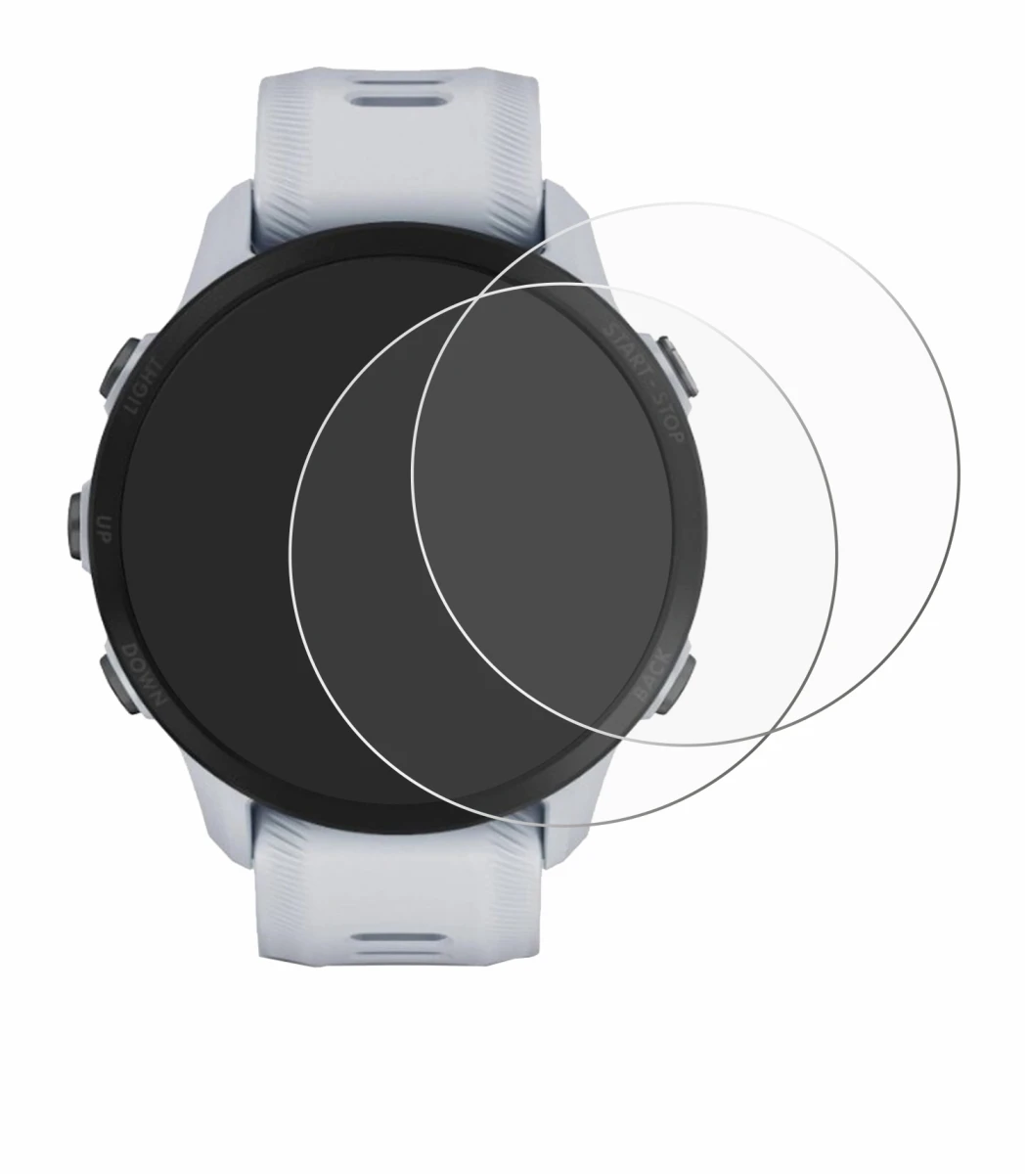 Image de l'appareil Garmin Forerunner 955 Solar avec une grande variété de protections d'écran.