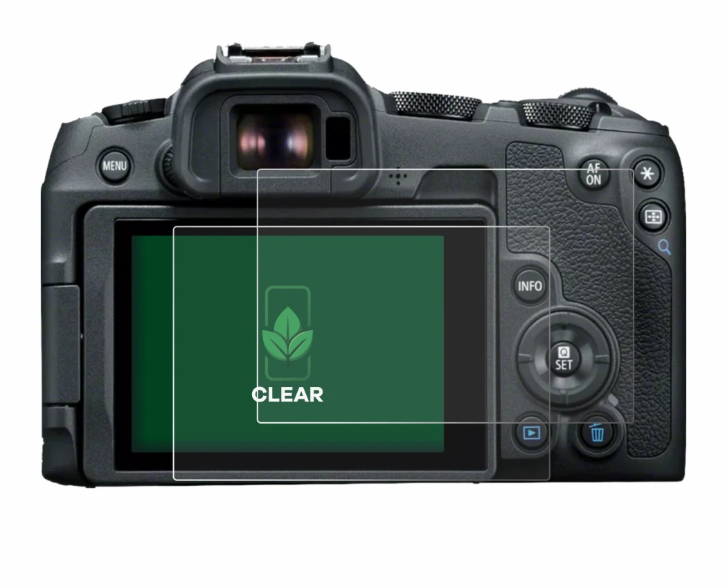 Image de l'appareil Canon EOS R8 avec une grande variété de protections d'écran.