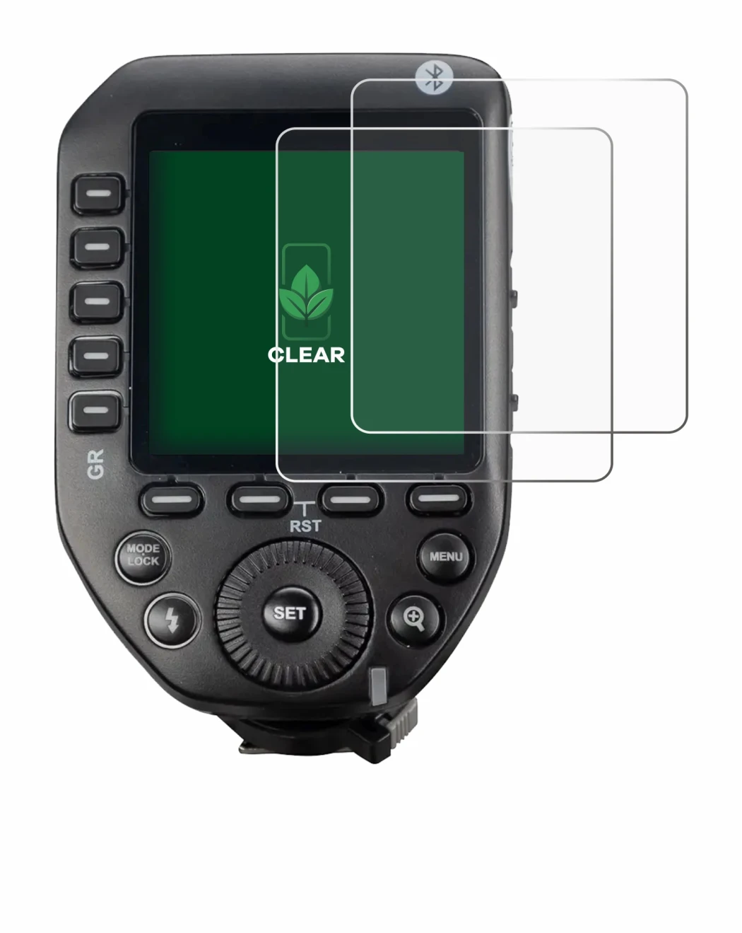 Image de l'appareil Godox XPro II avec une grande variété de protections d'écran.