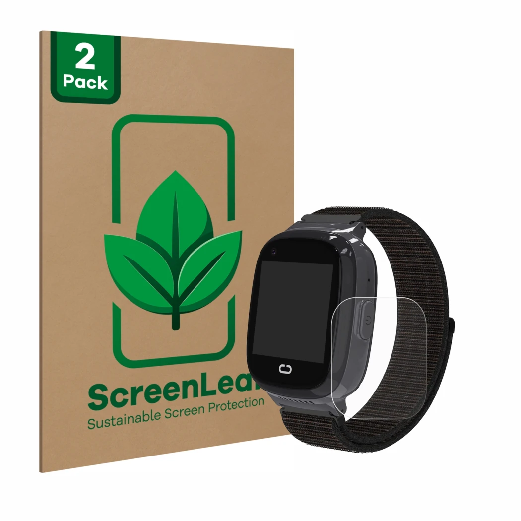 Face avant d’un emballage produit avec le logo de la marque ScreenLeaf. À côté, l’appareil Pthtechus 4G GPS T30 est représenté