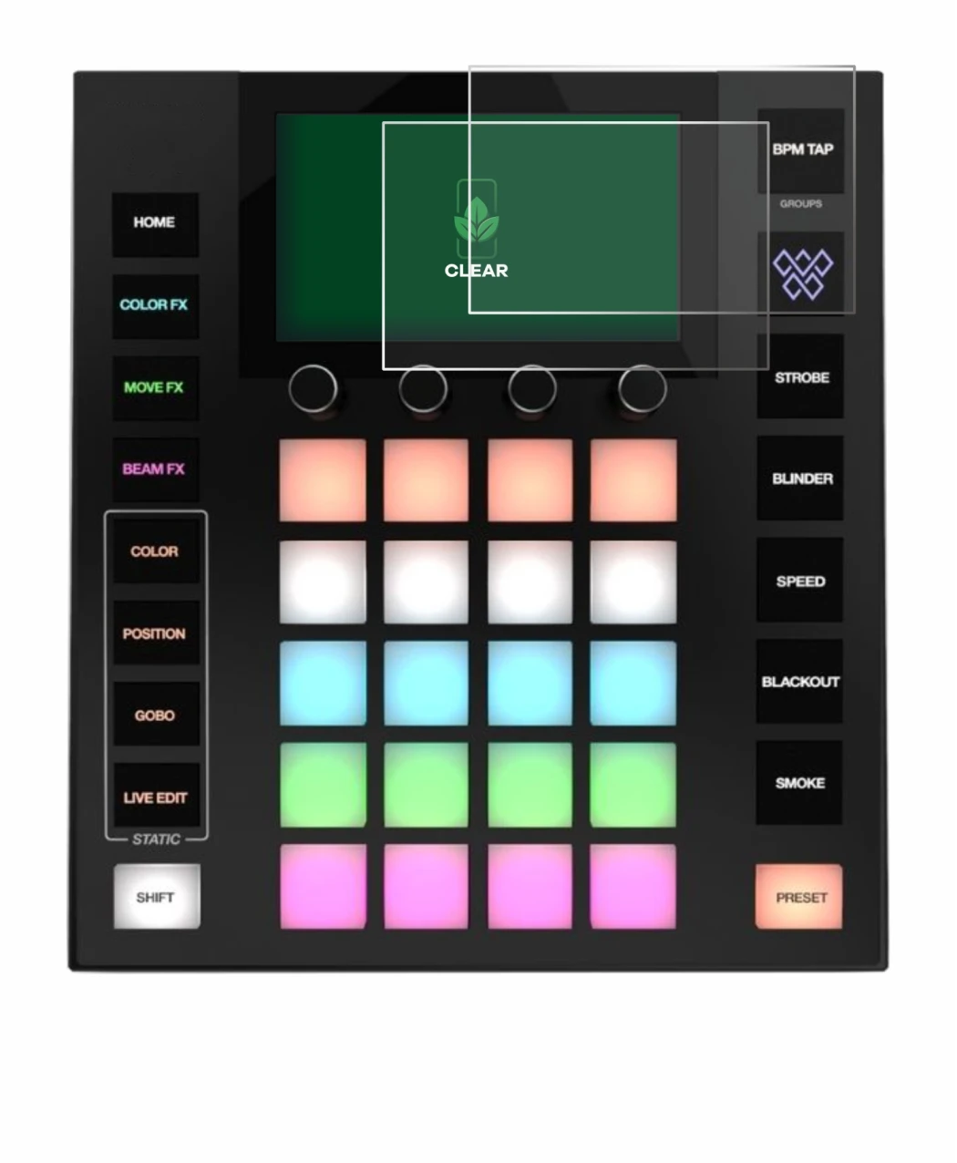 Image de l'appareil Wolfmix W1 avec une grande variété de protections d'écran.