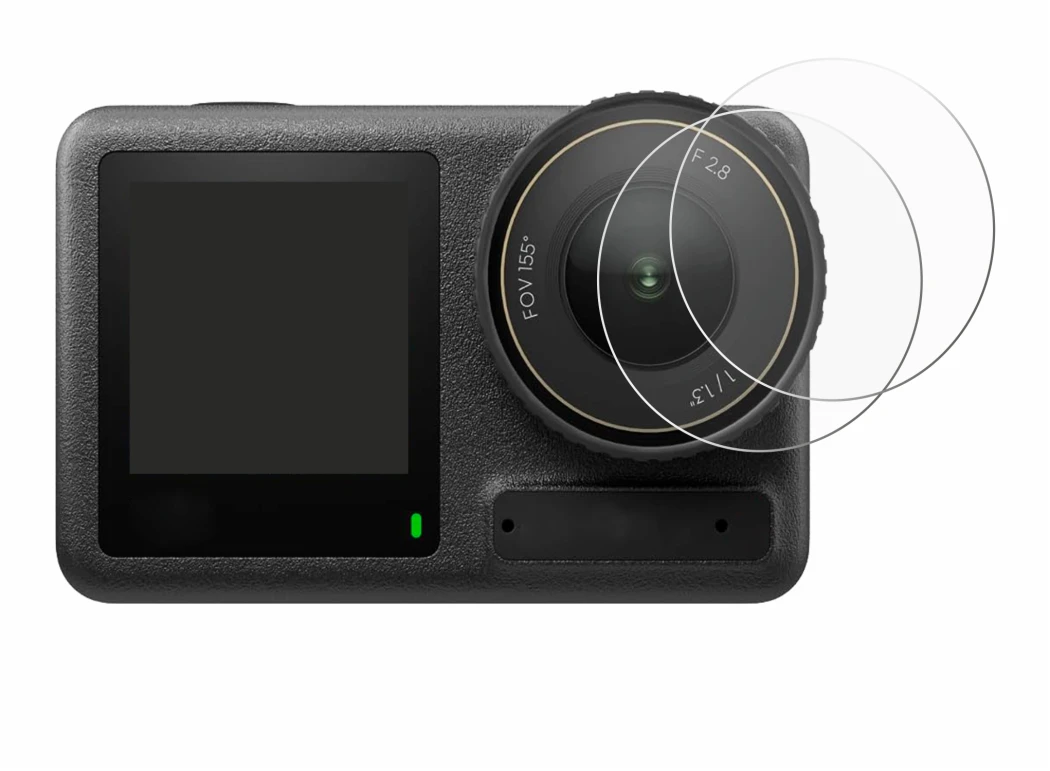 Image de l'appareil DJI Osmo Action 4 (Lentille) avec une grande variété de protections d'écran.