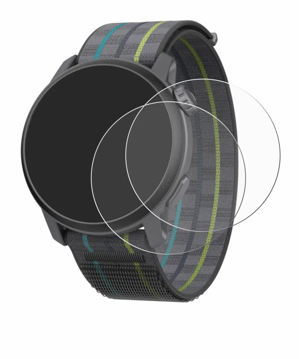 Image de l'appareil Coros Pace 3 avec une grande variété de protections d'écran.