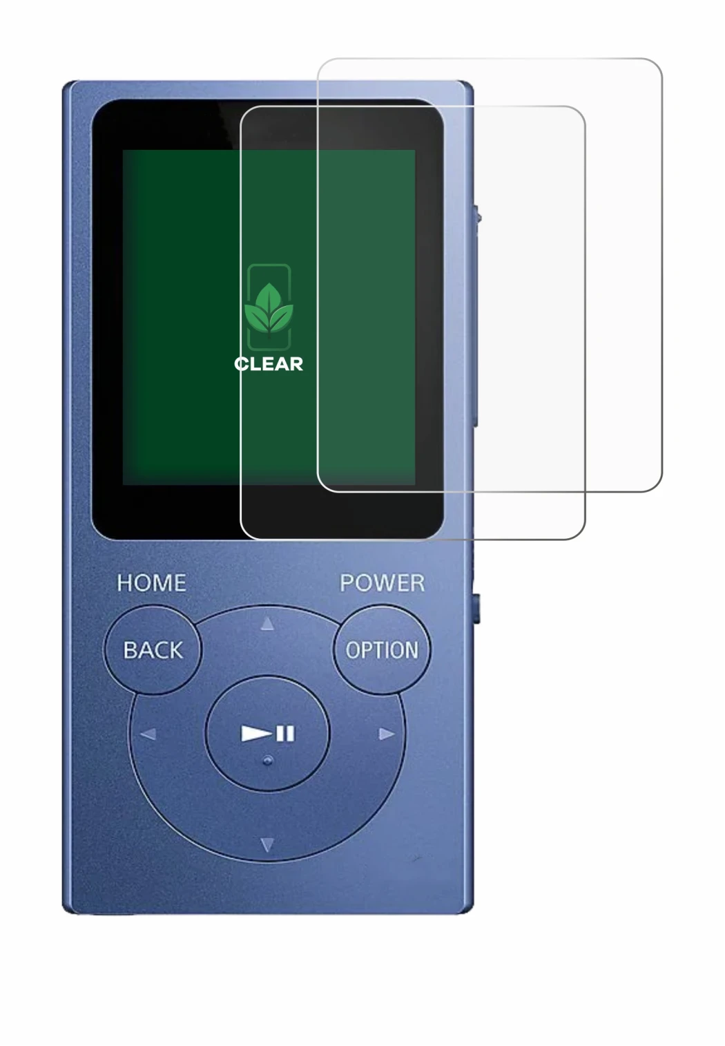 Image de l'appareil Sony Walkman NW-E394 avec une grande variété de protections d'écran.