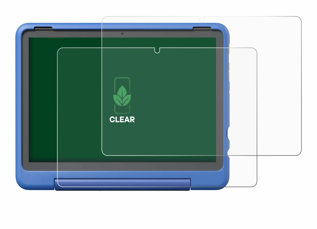 Image de l'appareil Amazon Fire HD 10 Kids Pro 2023 avec une grande variété de protections d'écran.